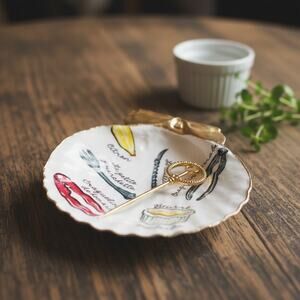 French Kitchen Trinket Dish | Shell Jewelry Dish | Ring Holder | Bistro Decor